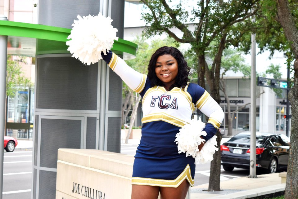 cheering on fountain