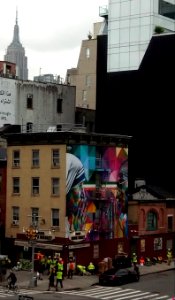 Mother Theresa & Mahatma Gandhi Mural - Chelsea Square Market - Greenwich Village Highline - New York - USA