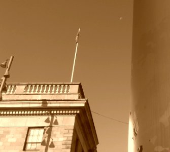 Full Moon in Daylight - Dublin Main Post Office Building - Spire of Dublin - Ireland