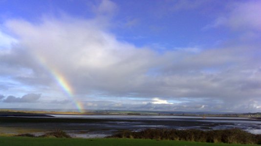 Rainbow & Lifeboat, Crow Point , River Torridge & Taw from Northam Burrows, Appledore, North Devon , UK