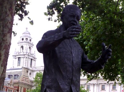 Statue of Nelson Mandela, Parliament Square, London , UK photo