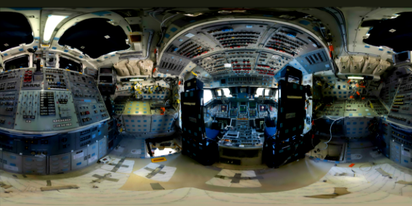 Space Shuttle Atlantis OV-104 main flight deck photo