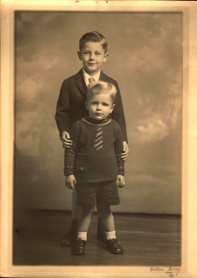 Two Boys Stand for their Portrait