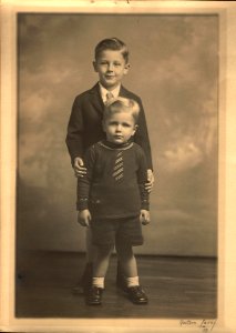 Two Boys Stand for their Portrait photo