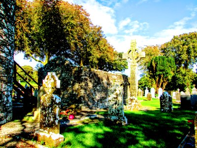 MONASTERBOICE CEMETERY-ROUND TOWER.......