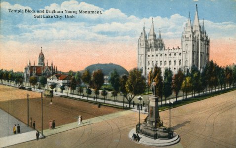 Temple Block and Brigham Young Monument, Salt Lake City, Utah. photo