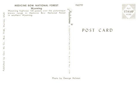 Medicine Bow National Forest Entrance-Back photo