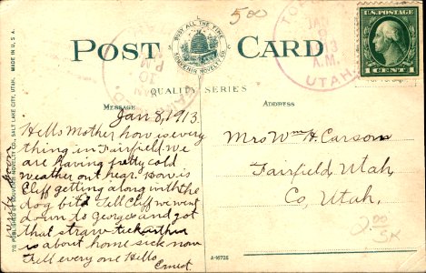 Utah State Prison, 1913-Back