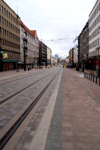 Hämeenkatu with the new tram line photo
