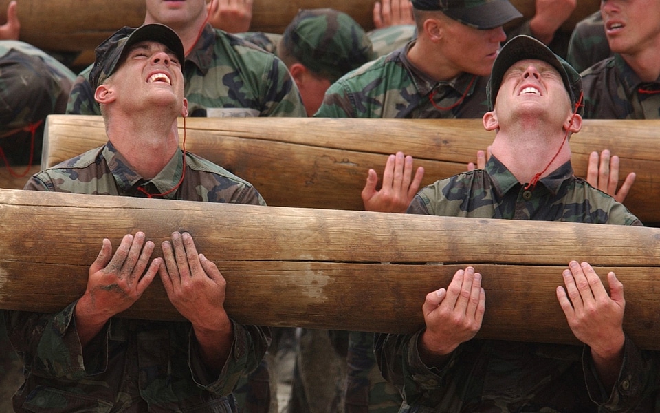 Men military training