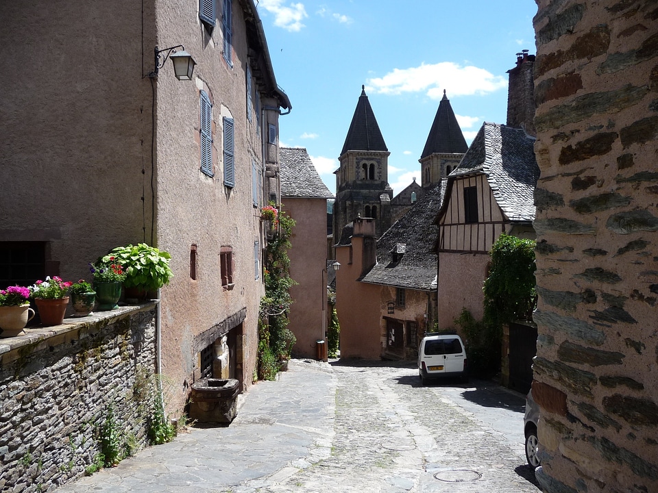 Village of conques medieval france
