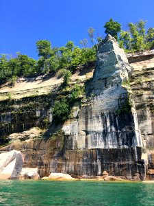 Sandstone Cliffs Stained with Minerals