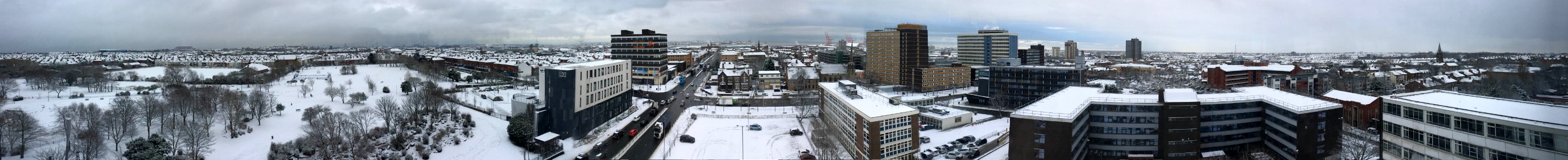 Bootle from St Peters snowy panorama