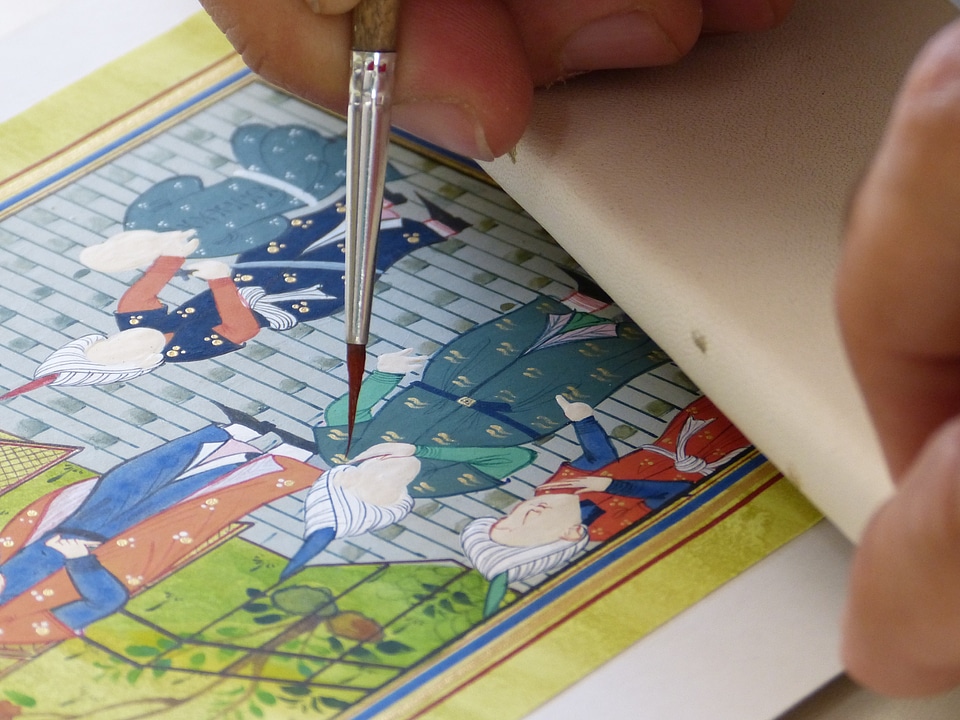 Artists painting color
