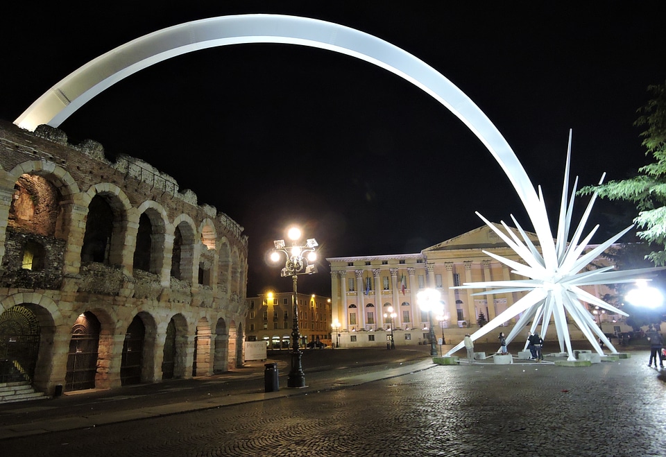 Arena night lighting photo