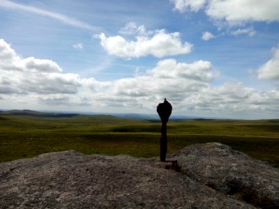Perambulation Marker Point ( Excalibur / Cobra Legend ) , South Hessary Tor, Princetown, Dartmoor National Park, Devon, UK