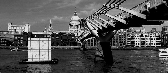 St Paul's Cathedral - City of London - Millennium Bridge - Tate Modern Cube Art - River Thames - London