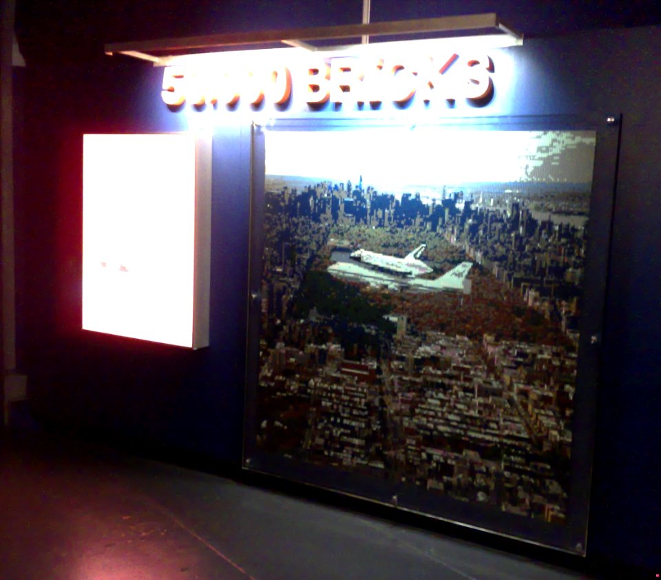 50,000 LEGO BRICKS ARTWORK - NASA SHUTTLE ENTERPRISE OVER CENTRAL PARK - NEW YORK USA