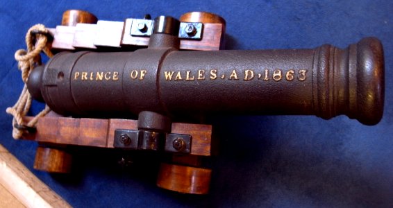 HMS Prince of Wales lucky model cannon , Britannia Royal Naval College (BRNC) - Dartmouth - Devon - UK