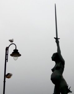 Verity Bronze Statue ( Damian Hurst ) , Ifracombe Harbour, North Devon , UK