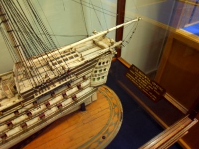 HMS BRITANNIA - FRENCH PRISONER OF WAR MODEL SHIPS MADE OF ANIMAL BONE - BRITANNIA ROYAL NAVAL COLLEGE - OWNED BY THE CADBURY FAMILY