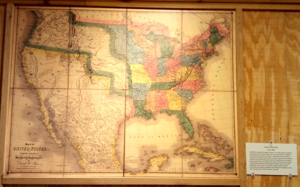 Map of USA circa 1839 - Museum Of Western Colorado - Grand Junction - Colorado - USA