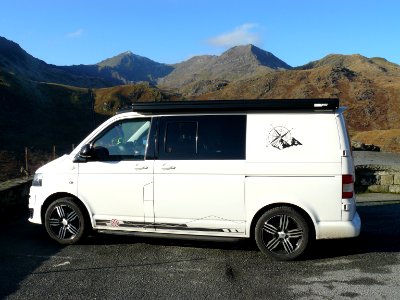 Ollie the VW T5 Camper van in Snowdonia