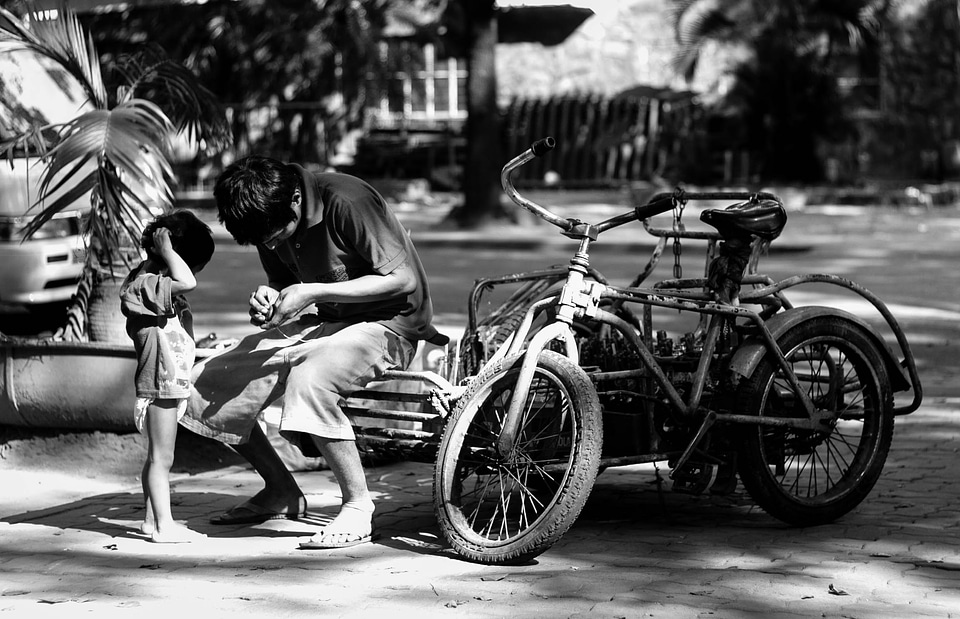 Young street photograpy black and white