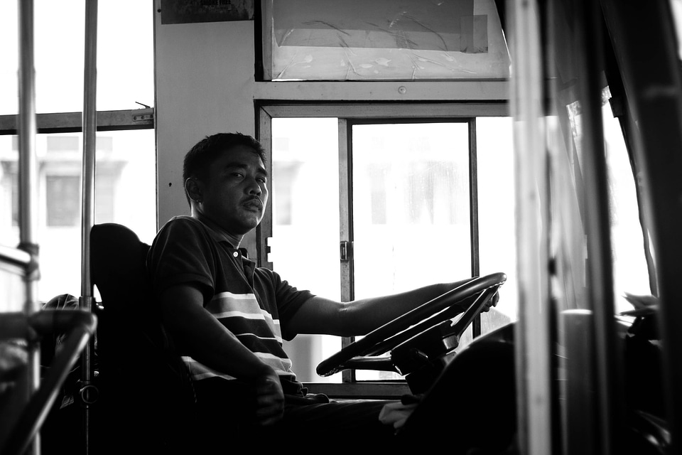 Street photograpy black and white driving