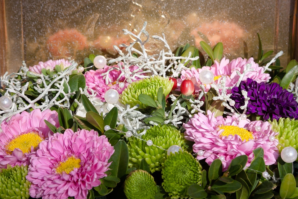 Decoration autumn flowers violet