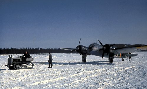 Finnish Bristol Blenheim Mk.I from the 17th training squadron  of the Finnish Air Force at Luonetjärvi airfield 1944.