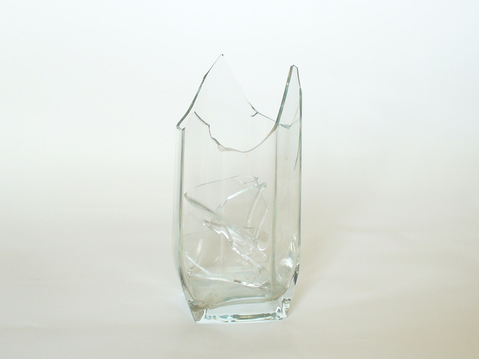 Broken glassware fragile