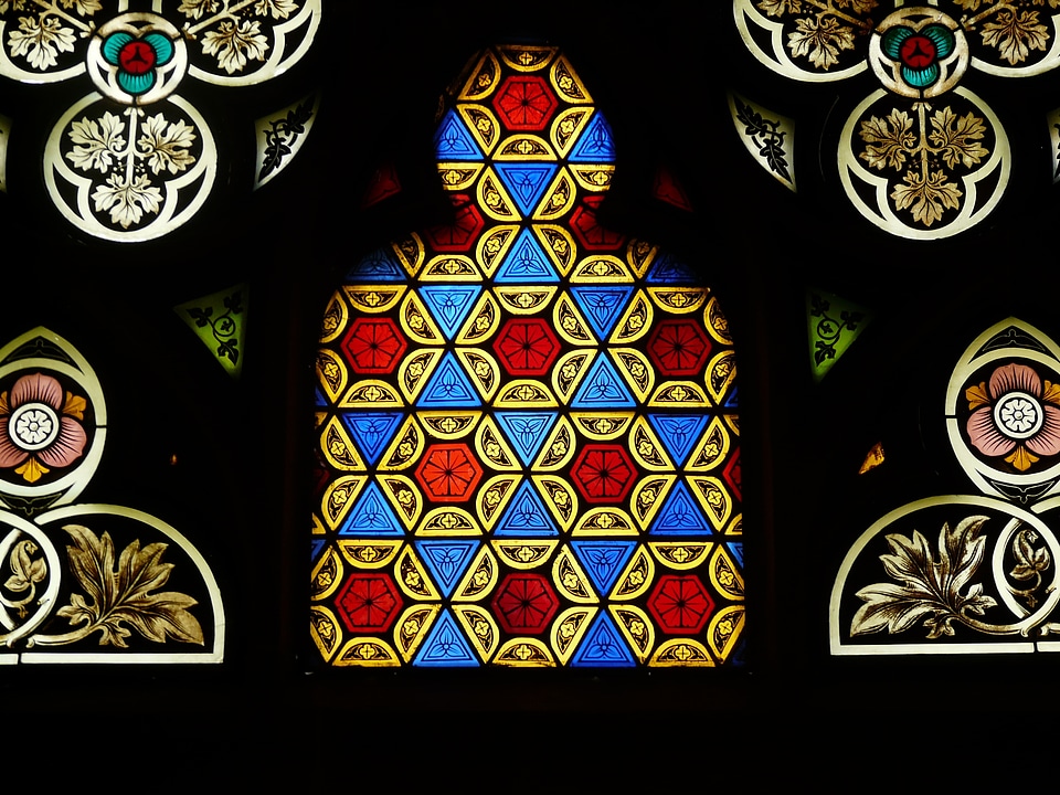 Historically stained glass antique