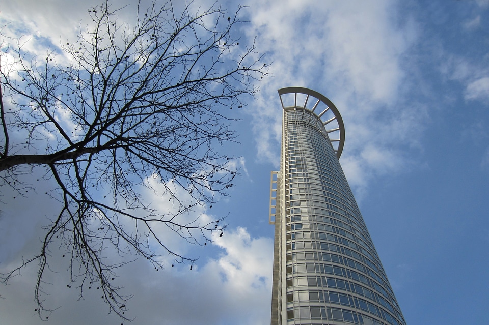 Modern building modern high rise building frankfurt photo