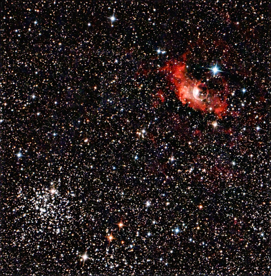 Open Cluster M52 and the Bubble Nebula