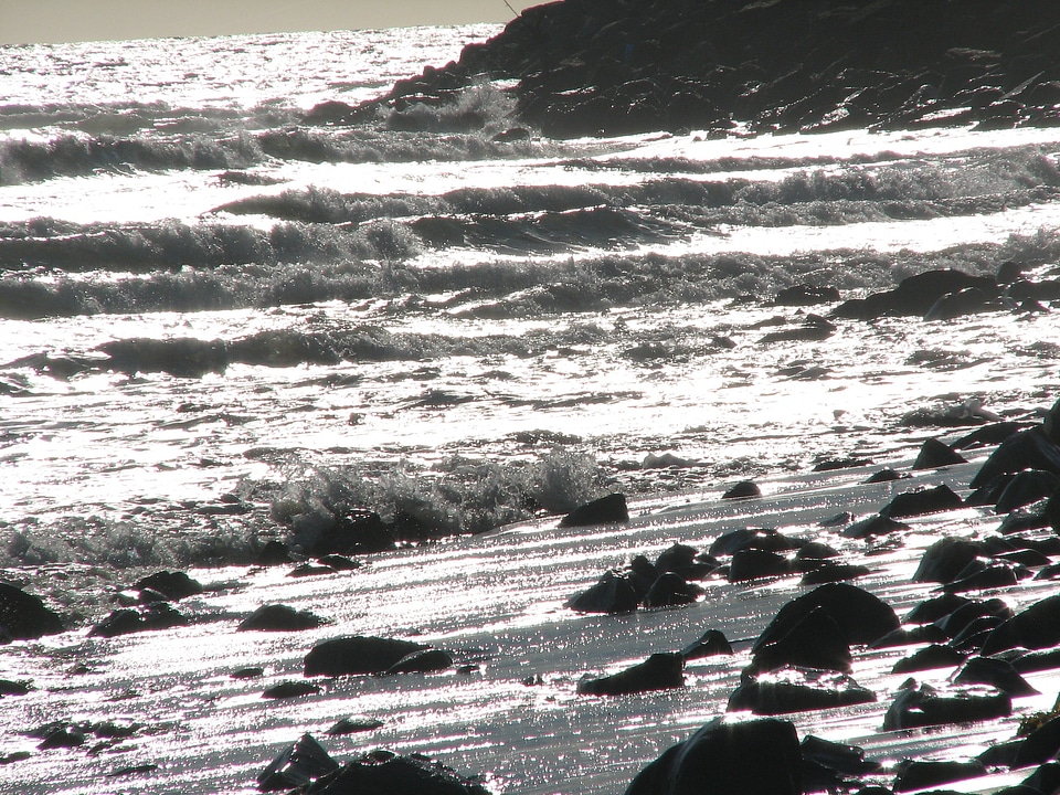 California beach rocks shore
