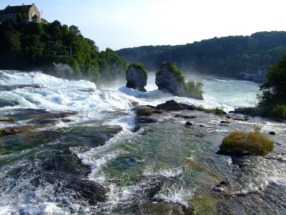 River landscape switzerland waterfall