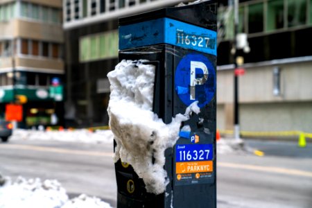 Parking Meter Covered in Ice photo