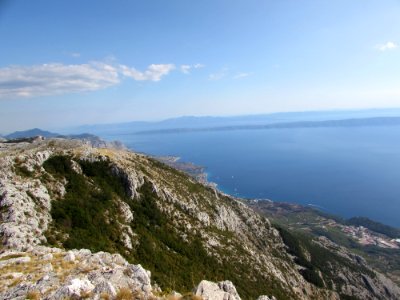 View of the Makarska riviera and islands from Vosac Peak