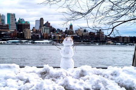 Snowperson in East River Park photo