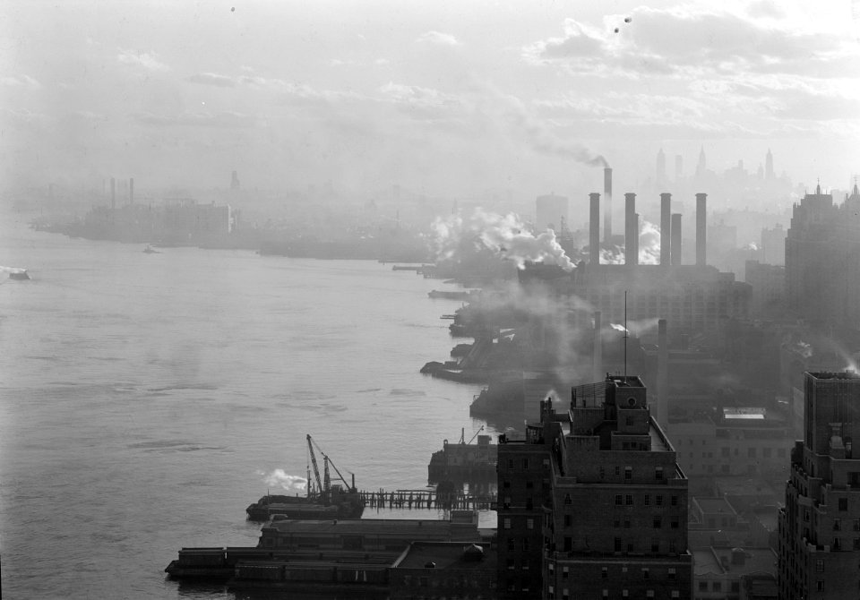 River House, 52nd St. and E. River, New York City. View of power house, December 1931.