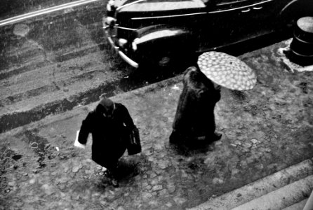 Torrential: On a rainy day in Providence, Rhode Island, December 1940.