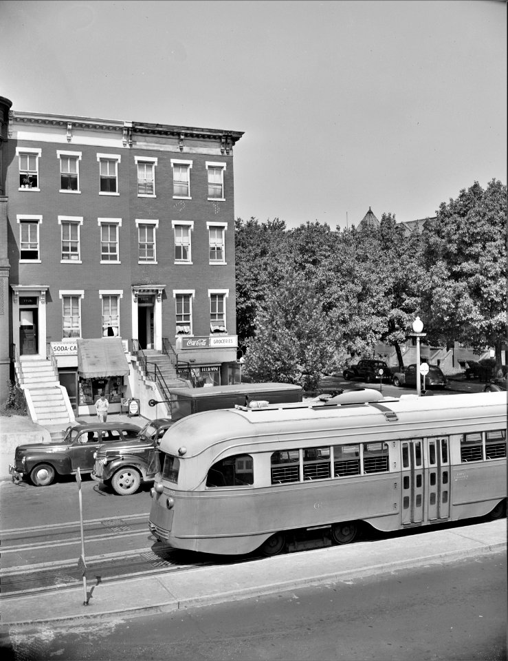 On a Street Where You Live: Corner store which is patronized by Mrs. Ella Watson, a government charwoman. Washington, D.C., August 1942.