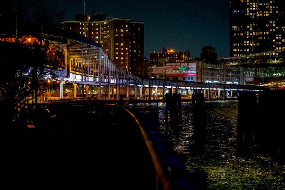 Night walk along the east river and FDR elevated highway photo