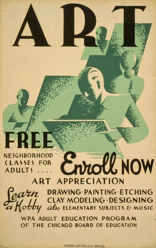 A WPA poster promoting New Deal Art programs.