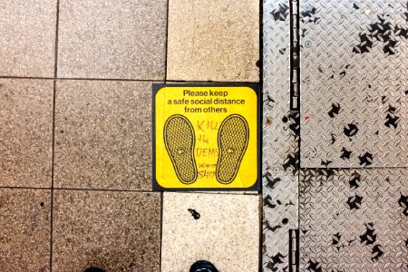 Kill the Dems, Socialist Sh*t writes an addled person who's in the *subway*.