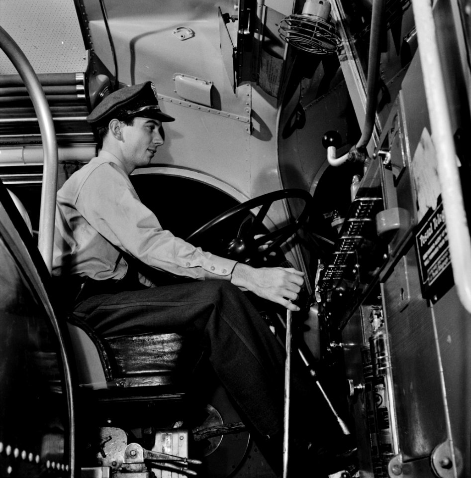 All Aboard: Columbus, Ohio. Lester Ward, a Greyhound bus driver, September 1943.