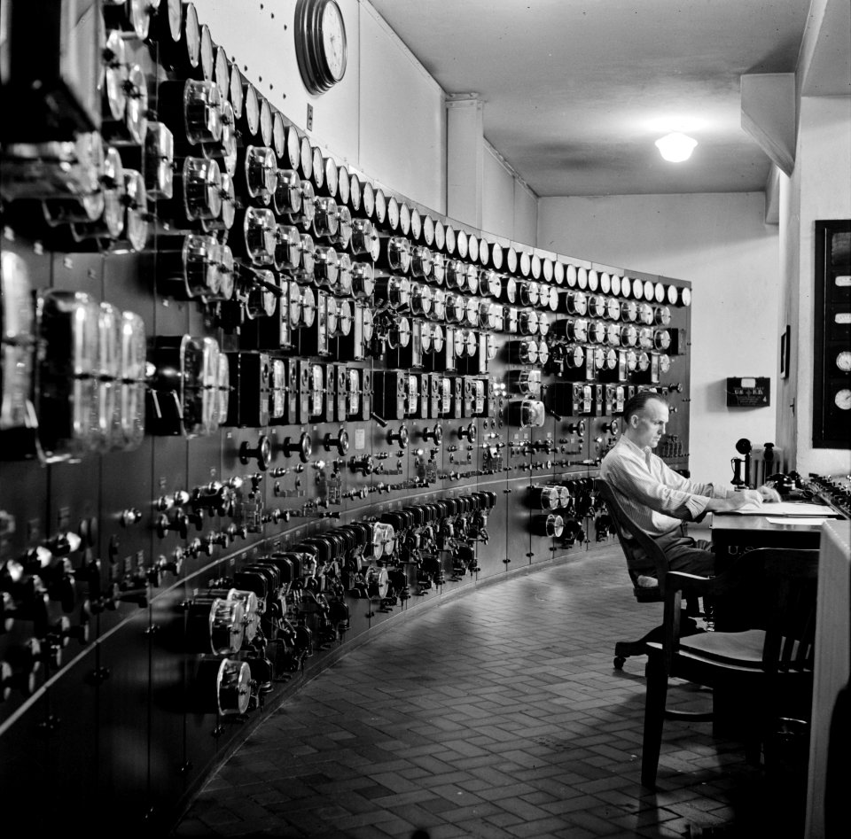 Nerve Center: Control room at the waterworks. Conduit Road, Washington, D.C., September 1940.