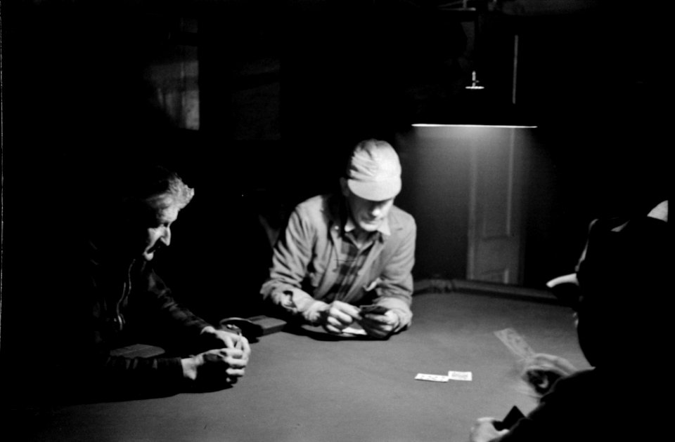 Pastime: Farmers playing cards on a winter morning. Woodstock, Vermont 1939.