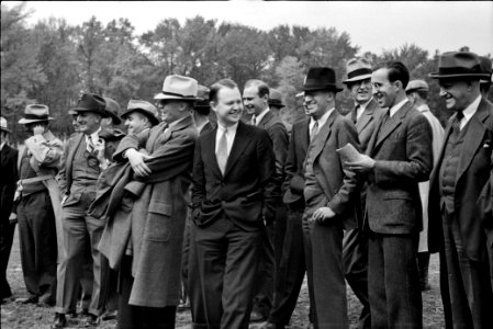 Resettlement officers at opening of Berwyn Project, Maryland, Oct. 1935